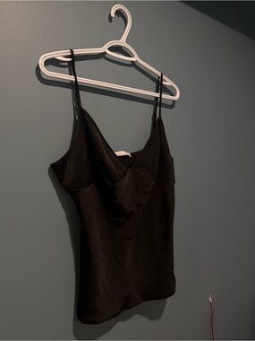 OAK + FORT Black Satin V-Neck Camisole